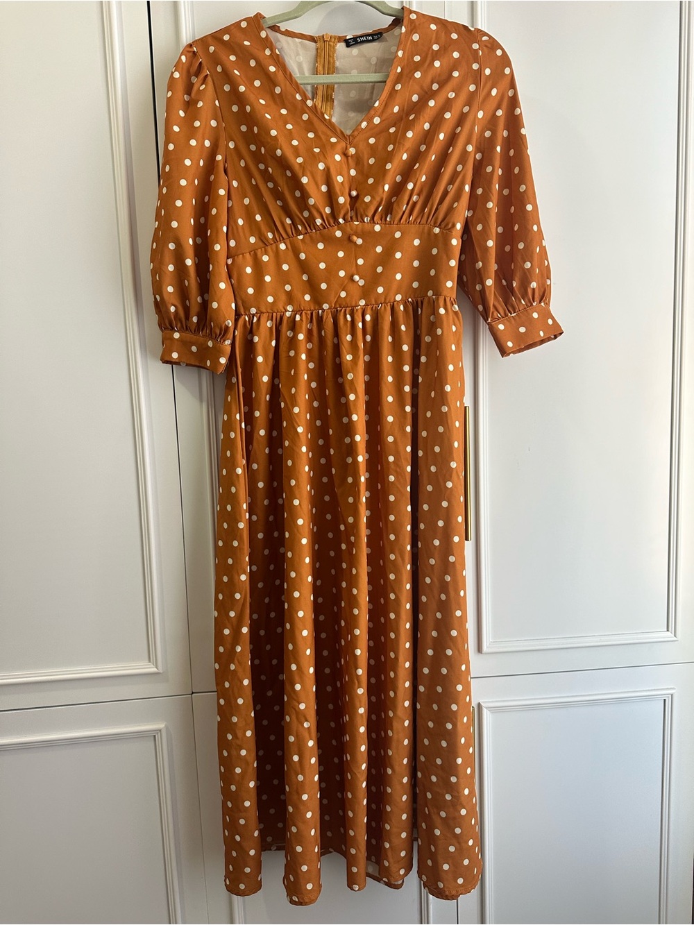 SHEIN Rust Polka Dot Maxi Dress